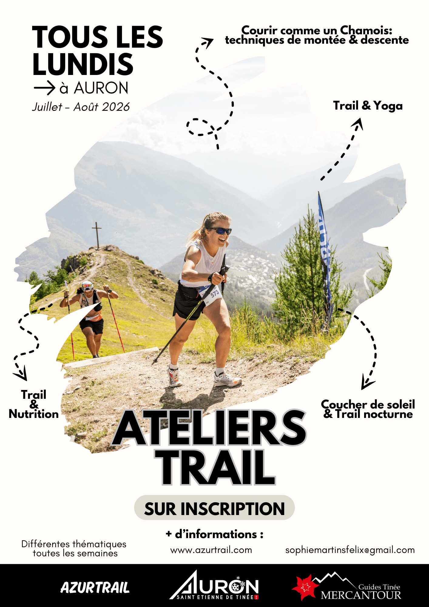 Affiche Atelier Trail - tous les lundis à Auron